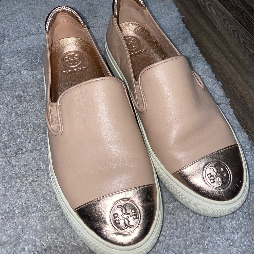 Leather slip on sneakers